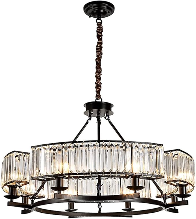 Farmhouse Crytal Chandeliers Dining Room Pendant Light Fixture Black Chandelier