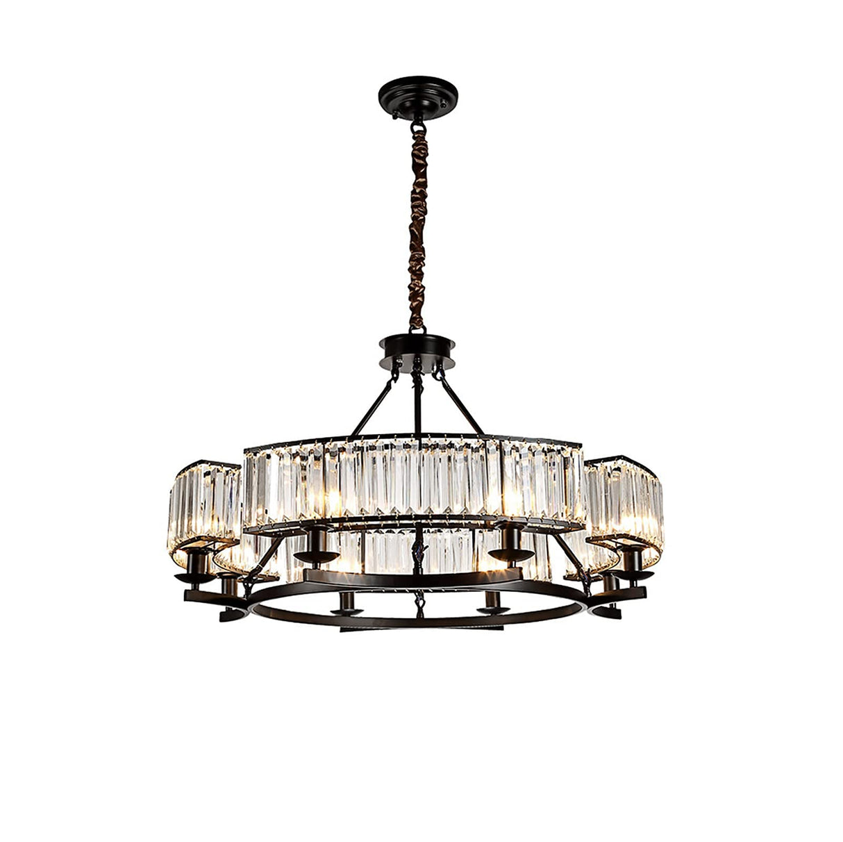 Farmhouse Crytal Chandeliers Dining Room Pendant Light Fixture Black Chandelier