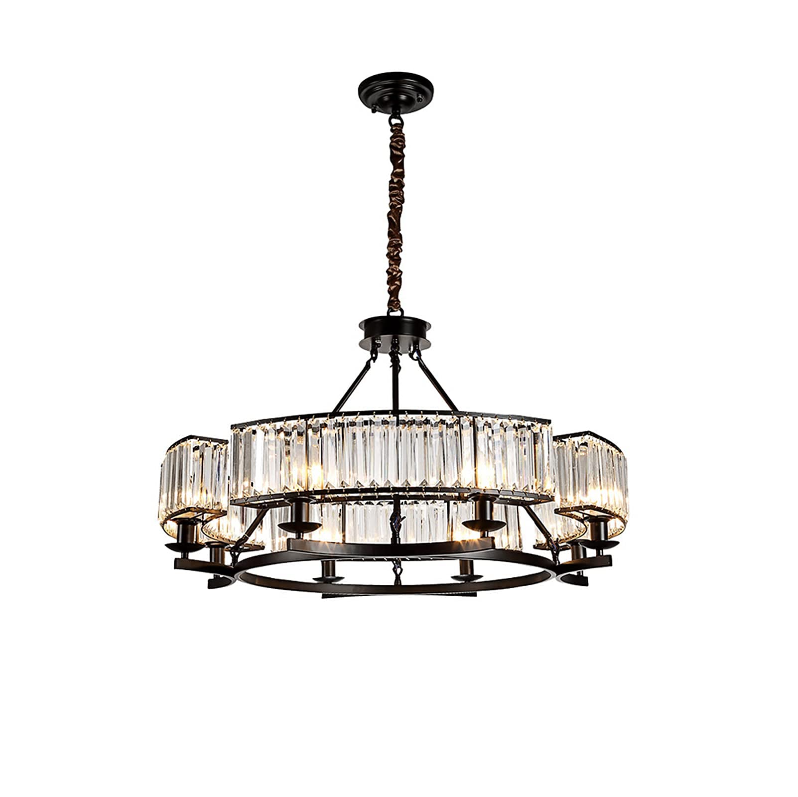 Farmhouse Crytal Chandeliers Dining Room Pendant Light Fixture Black Chandelier