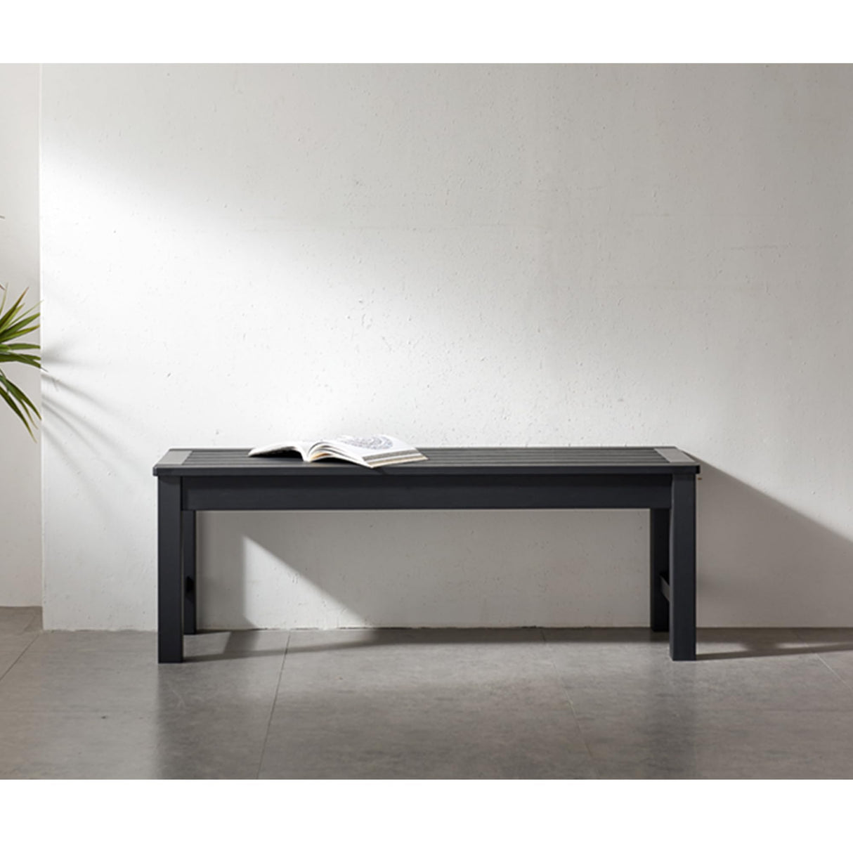 Knight Bench Set of 2, Two Person Outdoor Poly Lumber Patio Backless Bench