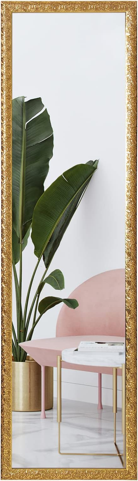 Mirror Full Length, Wall-Mounted Mirror Rectangle Tall with Engraving