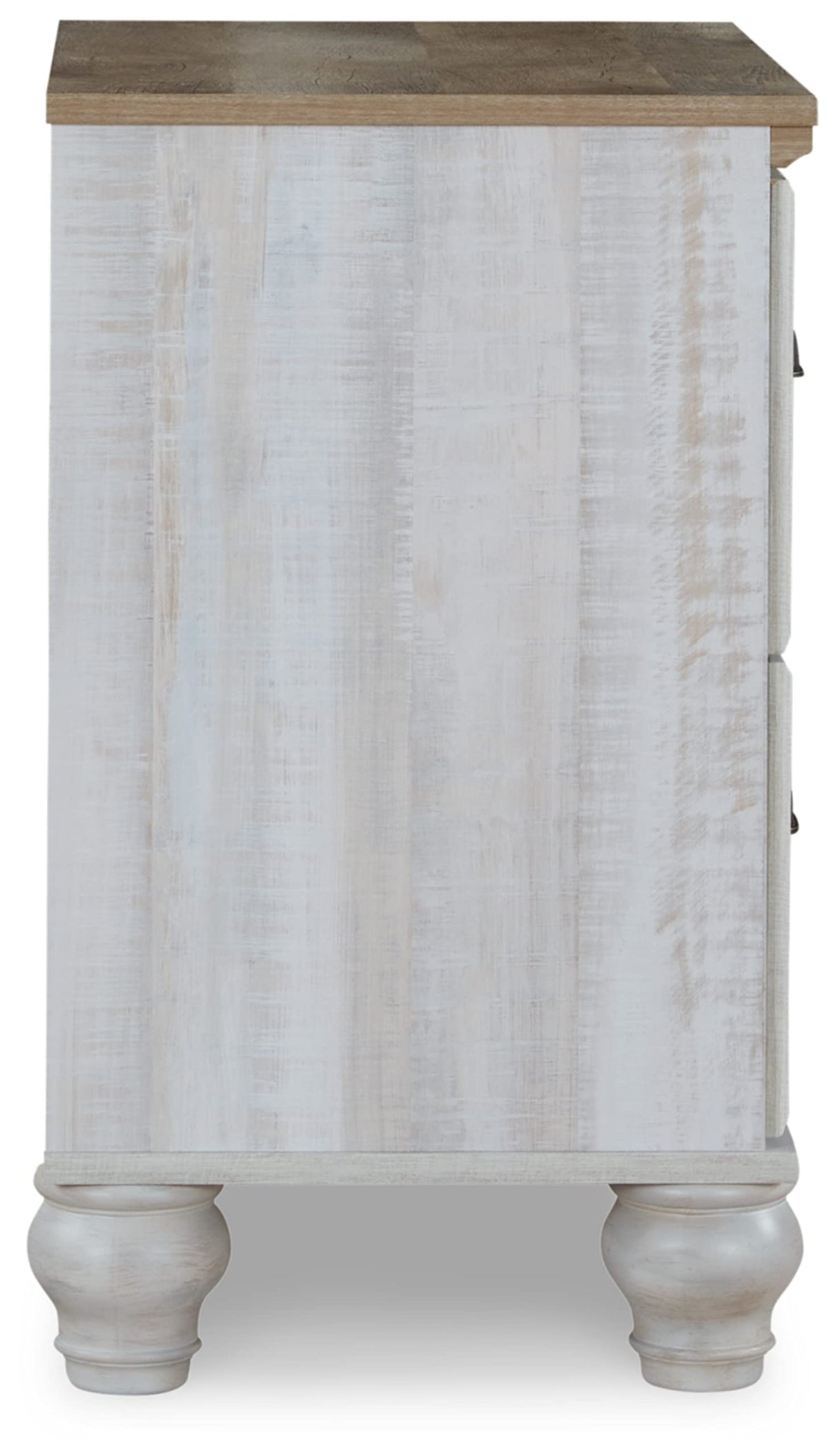 Haven Bay 5 Drawer Nightstand, White & Light Brown