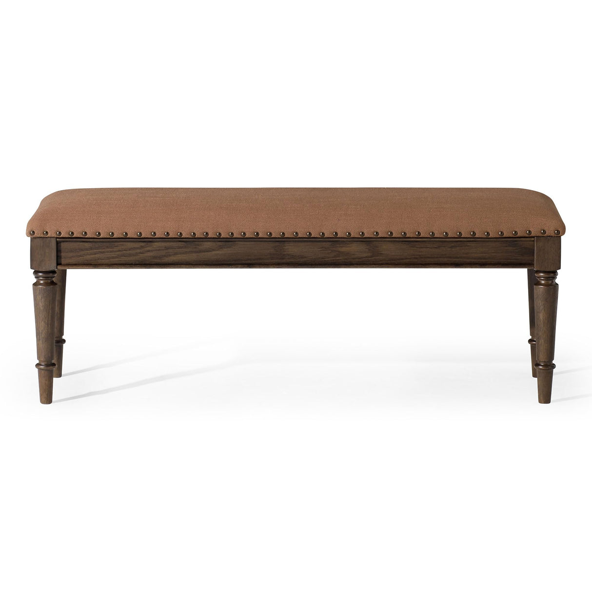 Elizabeth Traditional Wooden Upholstered Bench, Padded Seat
