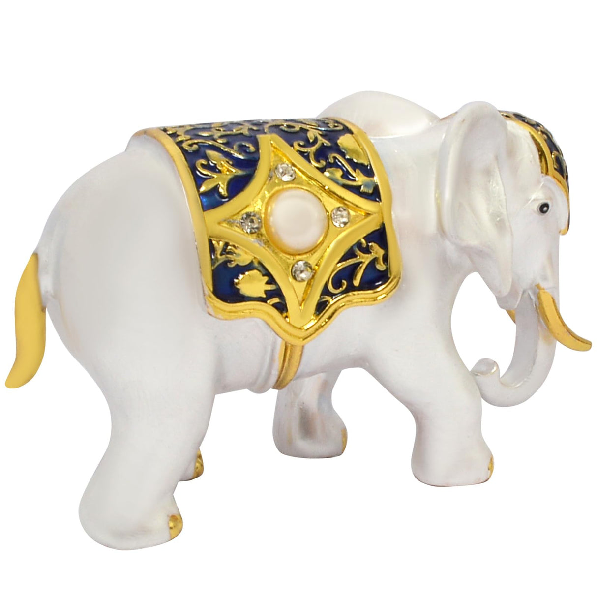 White Luck Elephant Family Prosperity Blessing to Couple Amulet Statue Home Decor