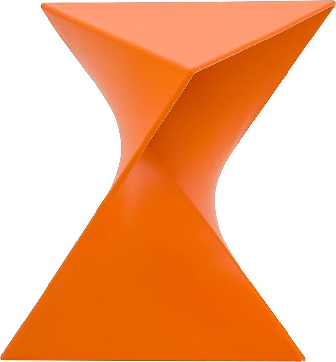 15.75" Red Stackable Side Table - Weather-Resistant Triangular Plastic Accent End Table