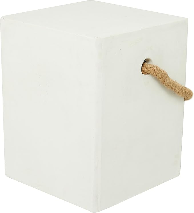 Magnesium Oxide Lightweight Outdoor Accent Table with Rope Handle