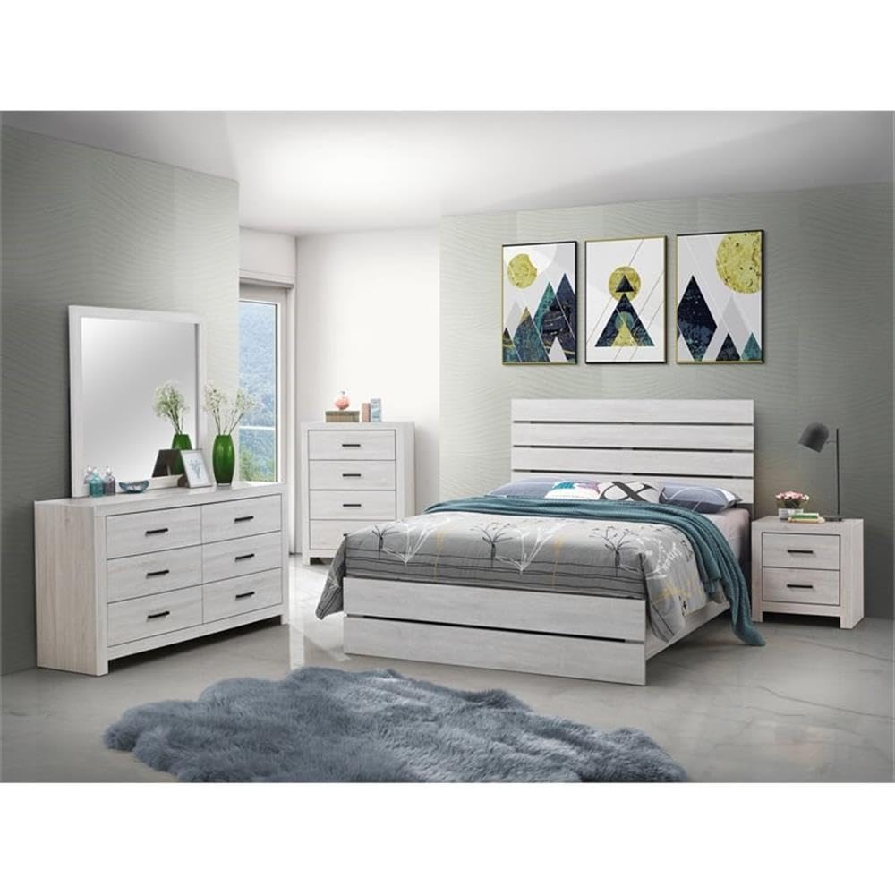 4-Piece Panel Bedroom Set, Eastern King, Coastal White