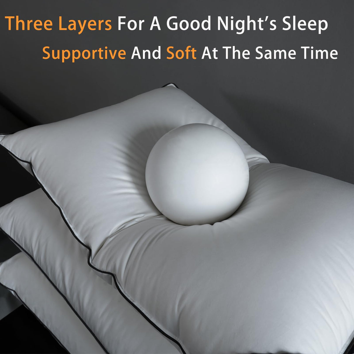 Goose Down Pillows - 550+ Fill Power - Hotel Bed Pillows for Back,Side,Stomach Sleepers