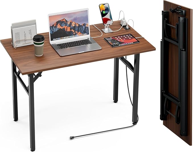 Small Computer Desk Folding Table - 35.8" Foldable Office Desk, No Assembly
