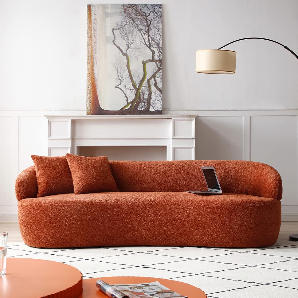 Sofa Couch, 86.6" 3-Seater Modern Boucle Sectional Sofa Couch