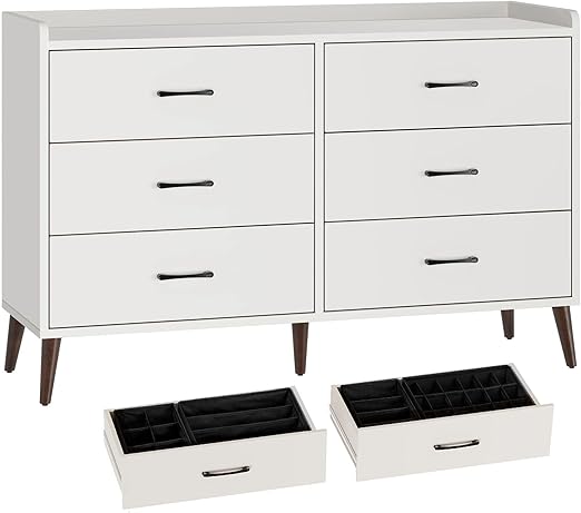 Drawer Dresser Quick Install, 6 Wooden Drawers Storage Dresser