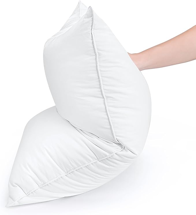 Goose Feather Bed Pillow Queen Size Set of 2 - Hotel Down Pillows