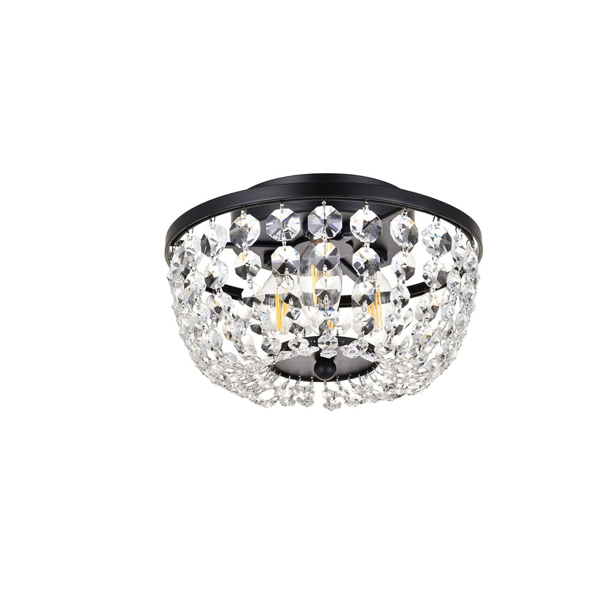 Lighting Indoor Modern Home Decorative Bright Cora 10 inch Flush Mount in Black