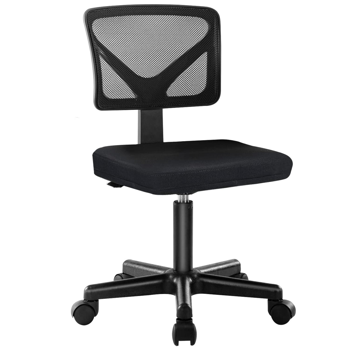 Swivel Computer Office Mesh Desk Chair Armless Small Desk Chair Adjustable Black