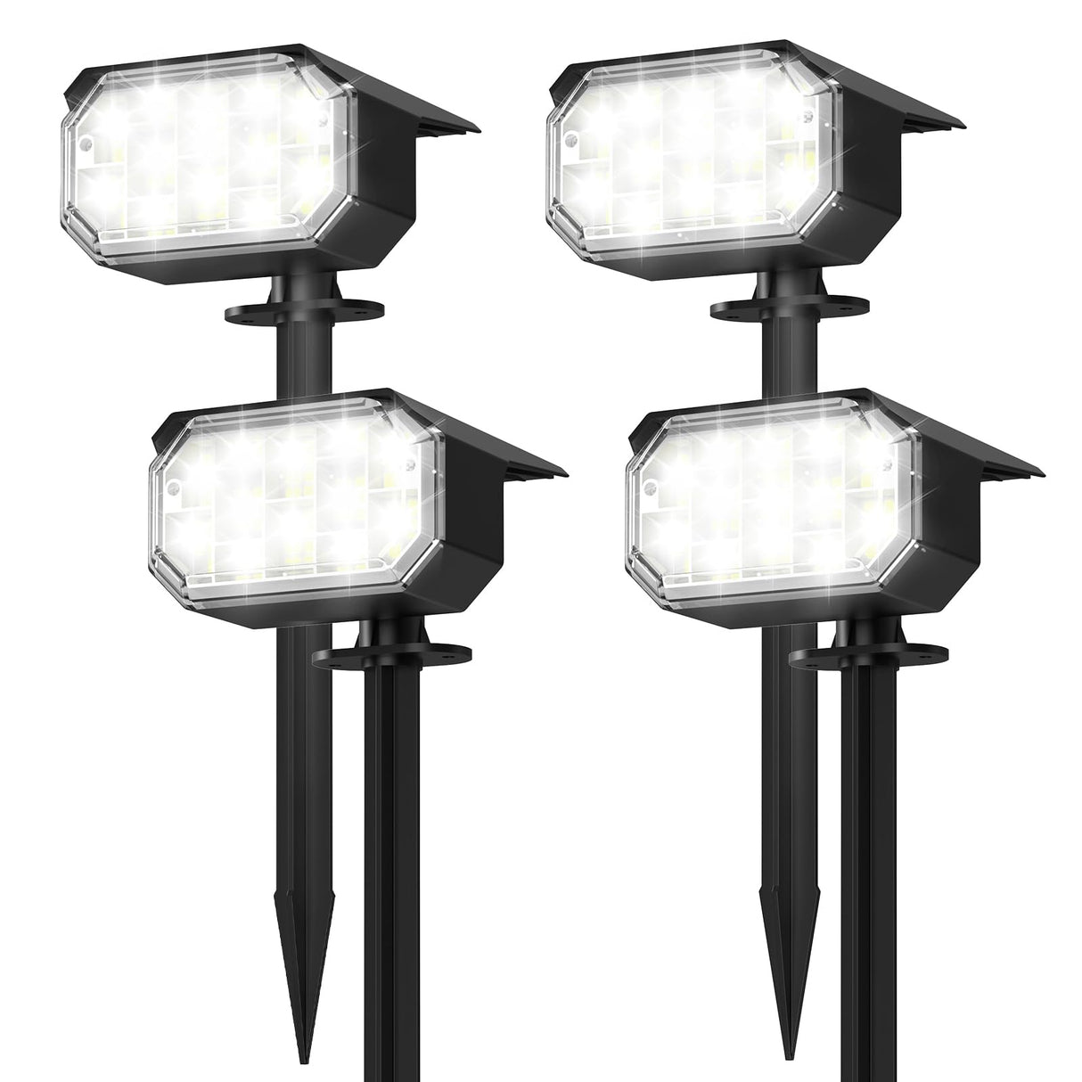 Solar Lights Outdoor Waterproof 66 LED 3 Lighting Modes Solar Spot Lights Outdoor