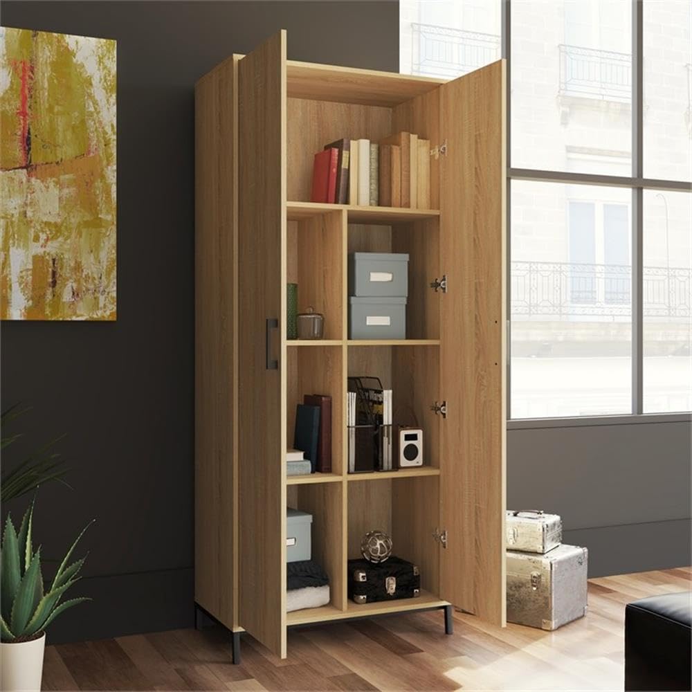 Avenue 2-Door Storage Cabinet, Charter Oak Finish