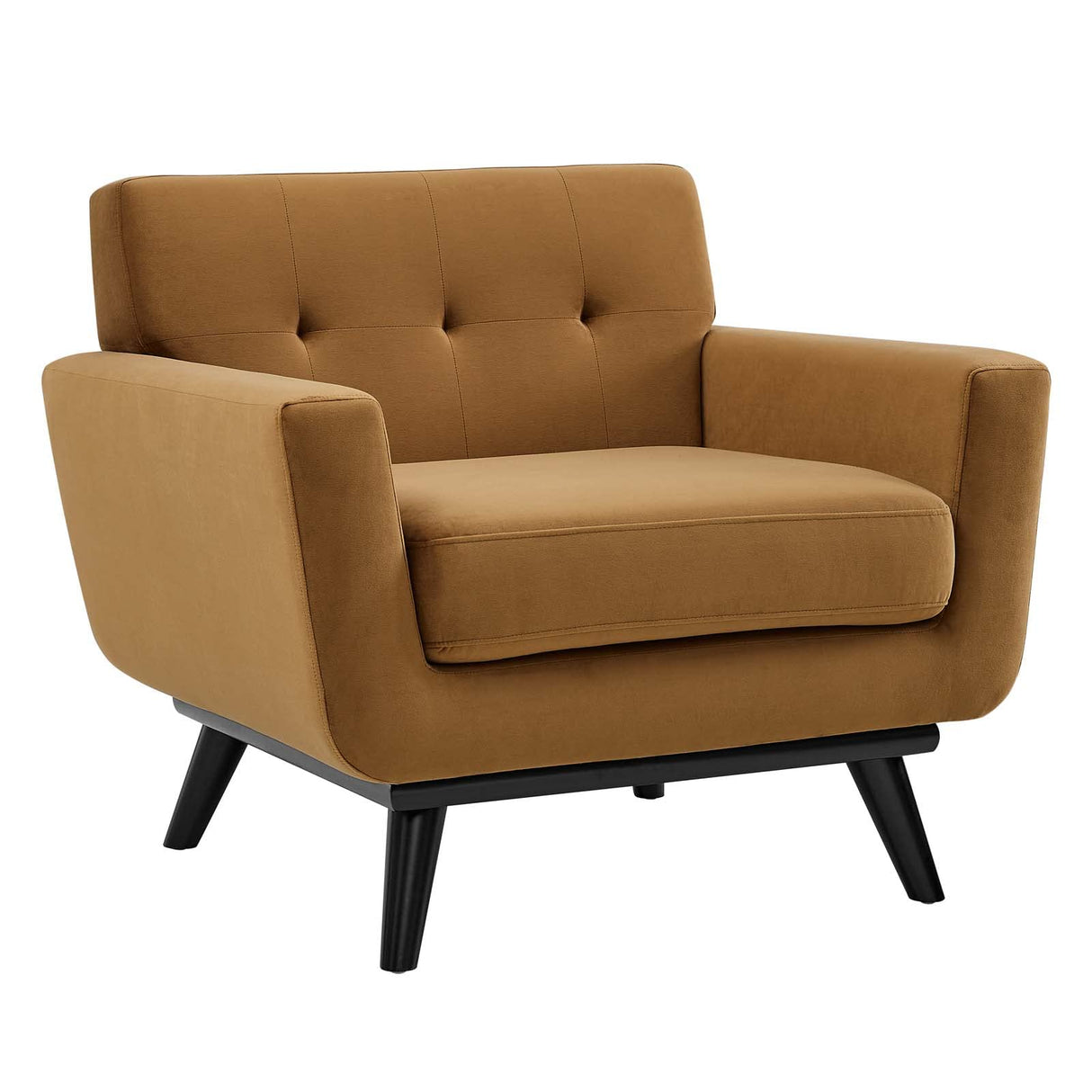 Engage Performance Velvet Armchair, Cognac