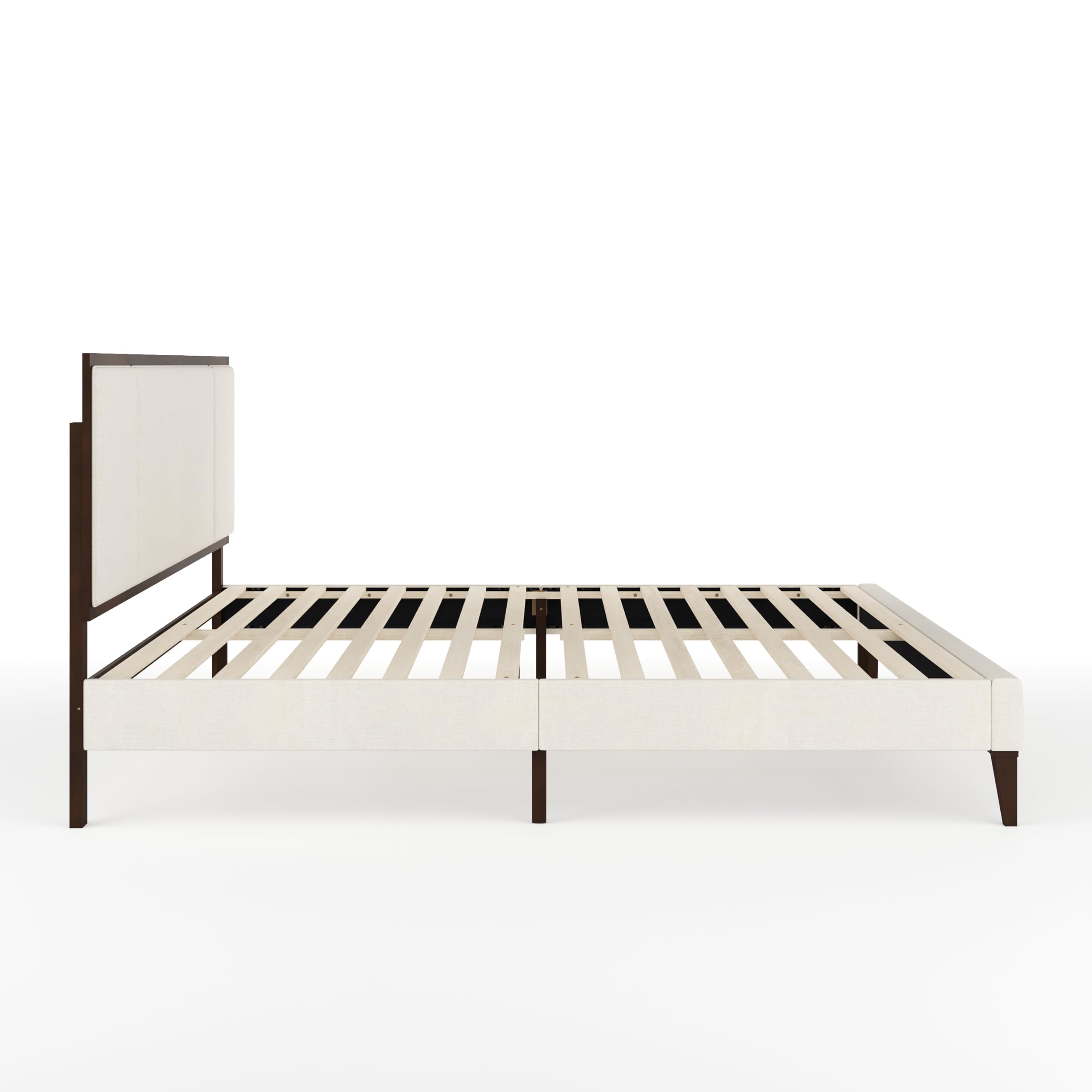 Jett Platform Bed with Headboard, Fabric Upholstered Inset Headboard