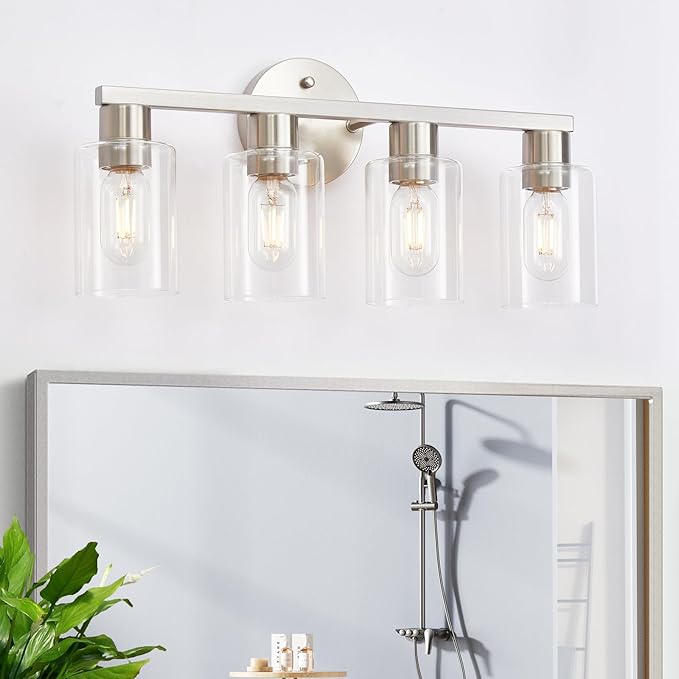 Black Bathroom Light Fixtures, 6-Light Bathroom Lighting Fixtures Over Mirror