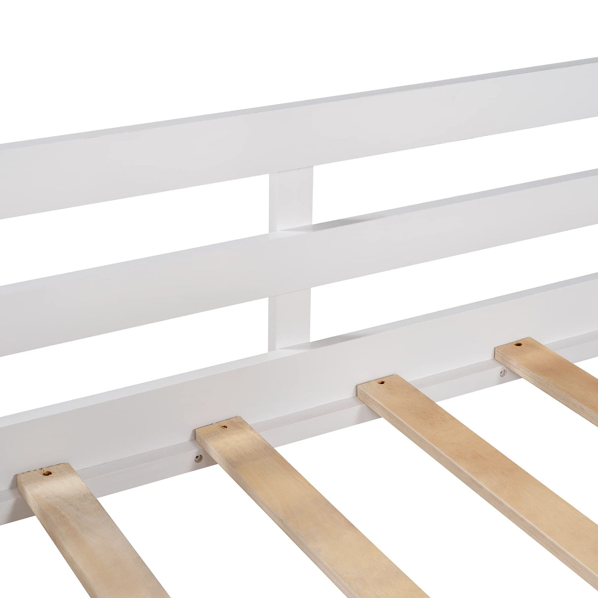 Size Low Loft Bed with Roof and Windows, Wood House Bed with Safety Fence and Two