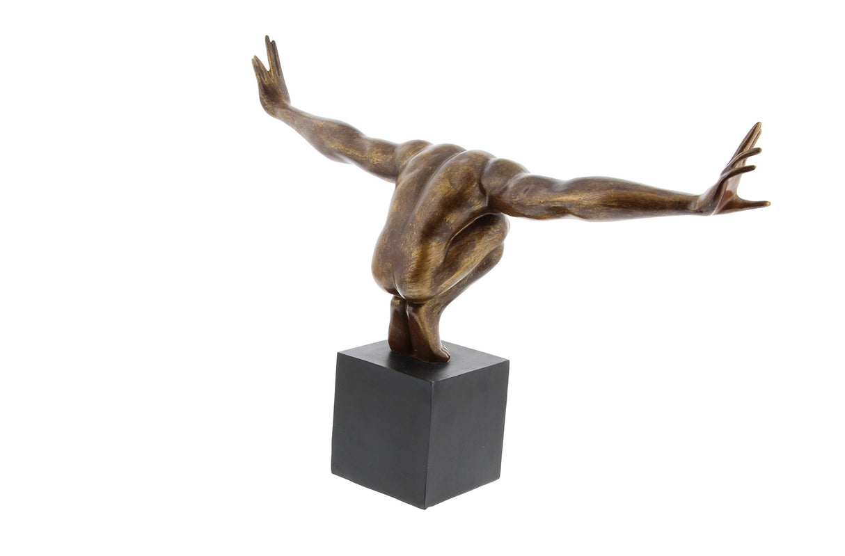 Polystone Diver Decorative Sculpture Home Decor Statue with Black Base