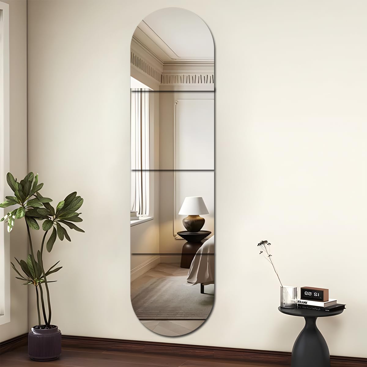 4 Pack Full Length Acrylic Mirrors Stickers for Walls Self Adhesive Safe
