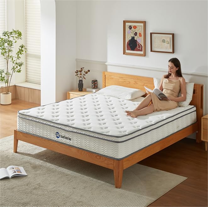 Queen Mattress, 12 Inch Mattress Queen Size with Pocket Spring and Memory Foam for Pressure Relief