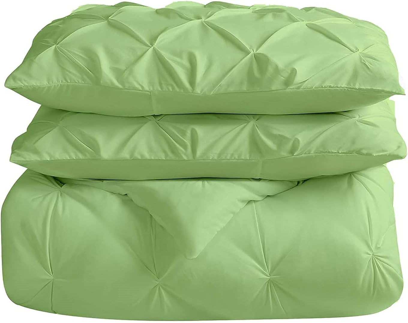 Full Size Sage Pinch Pleated Comforter with 4 Corner Tabs 100% Organic Cotton
