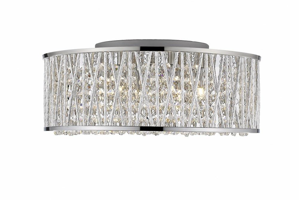872CH-RF16 6 Light Flush Mount, Chrome