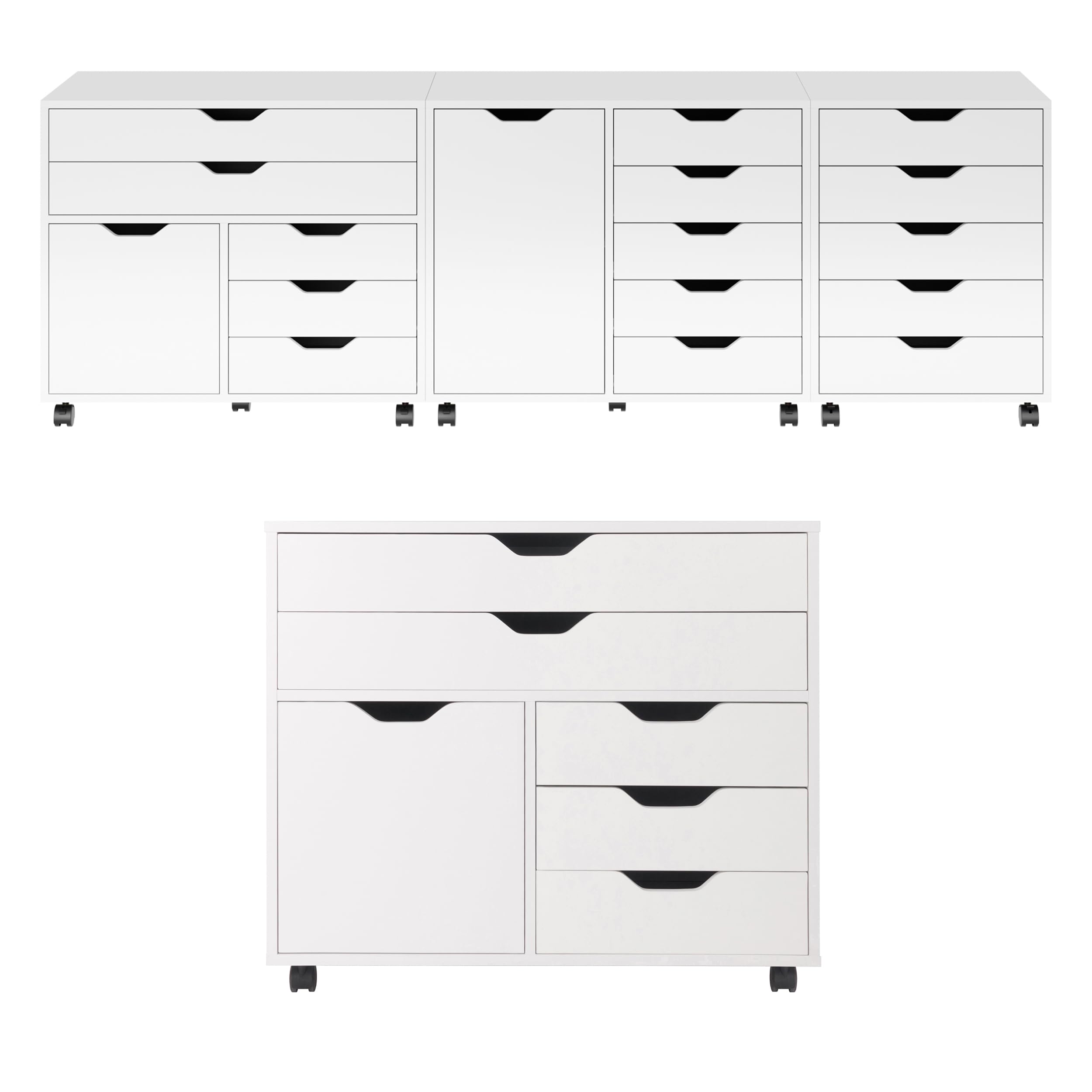 Halifax Storage Mobile Cabinets, 1 Door, 3 Drawers, 2 Wide Drawers, for Home Office