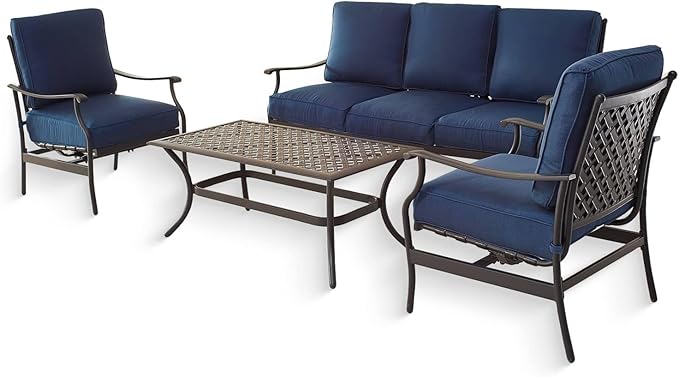 Patio Conversation Set 4Pcs Cushioned Outdoor Furniture Sets