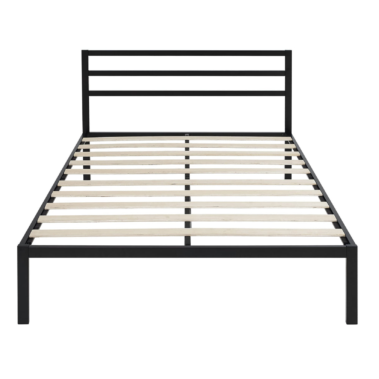 Amara Classic Black Metal Platform Bed Frame, King Size