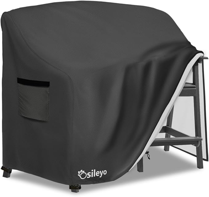 Tall Adirondack Chairs Set Cover for Poly Balcony Chair with Connecting Tray Patio Stools