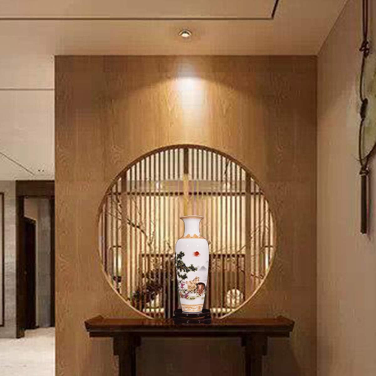 Classic Antique White Clay Ceramic Vases, from Jingdezhen Flower Bird Painting