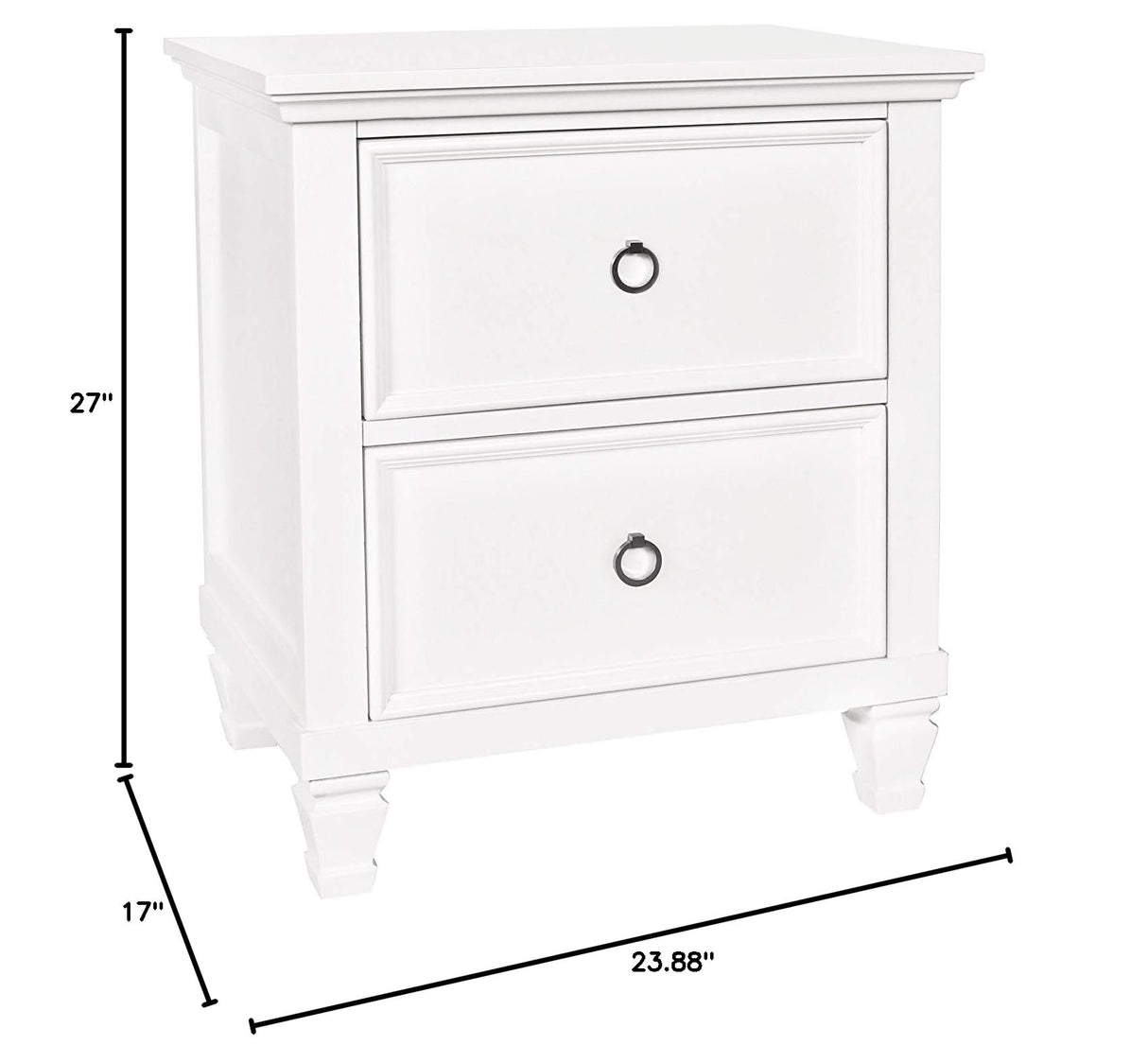 Tamarack Wood 2-Drawer Nightstand, White
