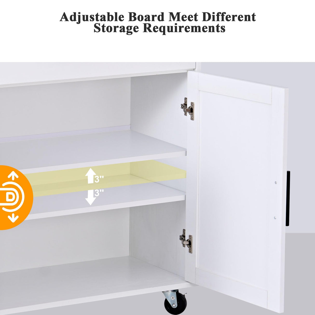 Rolling Kitchen Island on Wheels with Drop Leaf, Kitchen Cart with A Drawer and Cabinet