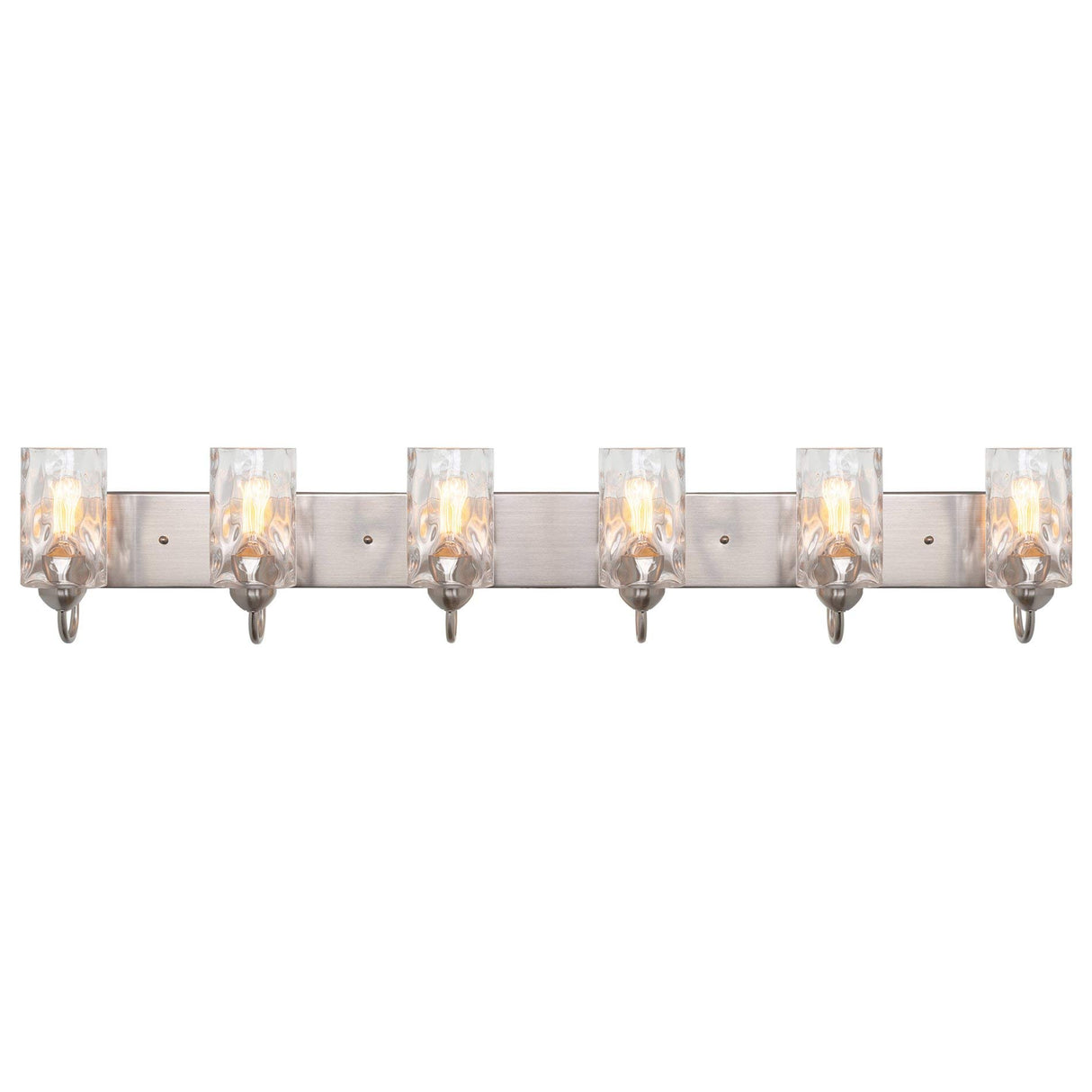 Armada II 48" 6-Light Modern Over Mirror Vanity/Bathroom Light, Hammered Glass Shades