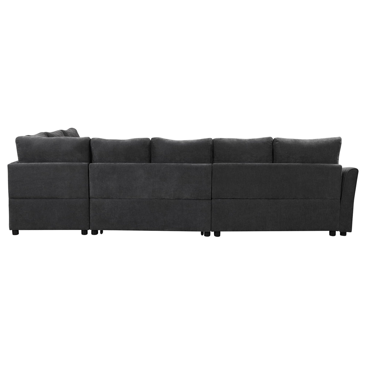 125" Pull Out Sleeper Sofa Bed with 2 Back Pillows,Oversized L-Shaped Sectional