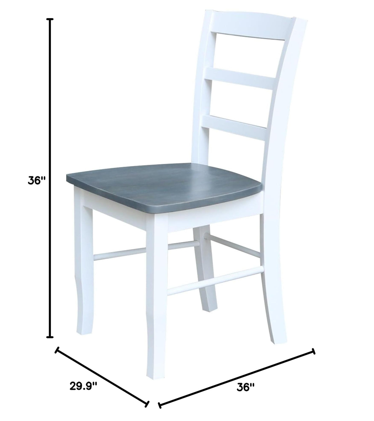 Concepts 36" Round Pedestal Dining 4 Table and chairs, White/Heather Gray