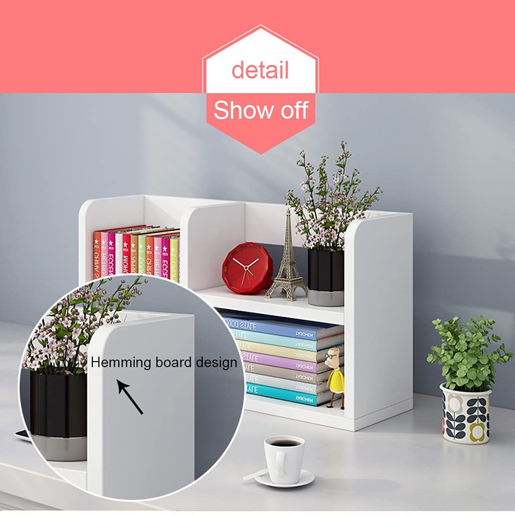 Bookshelf,Solid Wood Multi-Purpose Table Top, Large Space Independent Bookshelf, Small Rack for Student Storage
