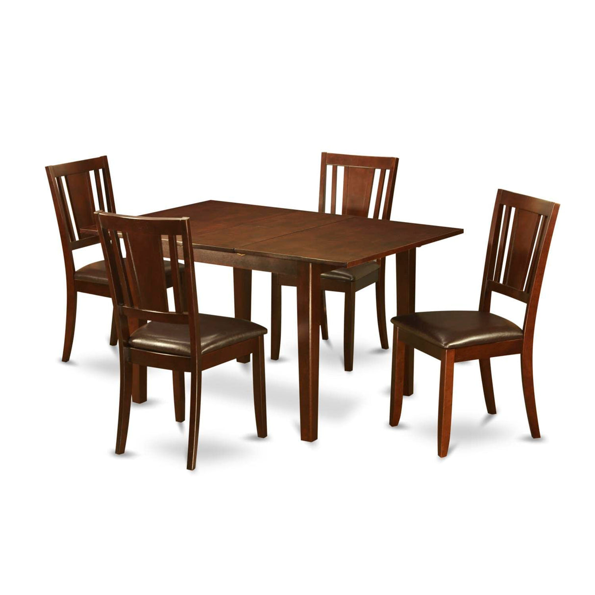 PSDU5-MAH-LC 5 Piece Dining Set Includes a Rectangle Dining Room Table with Butterfly