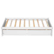 Twin Bed Frame with 2 Drawers, Solid Wood Construction