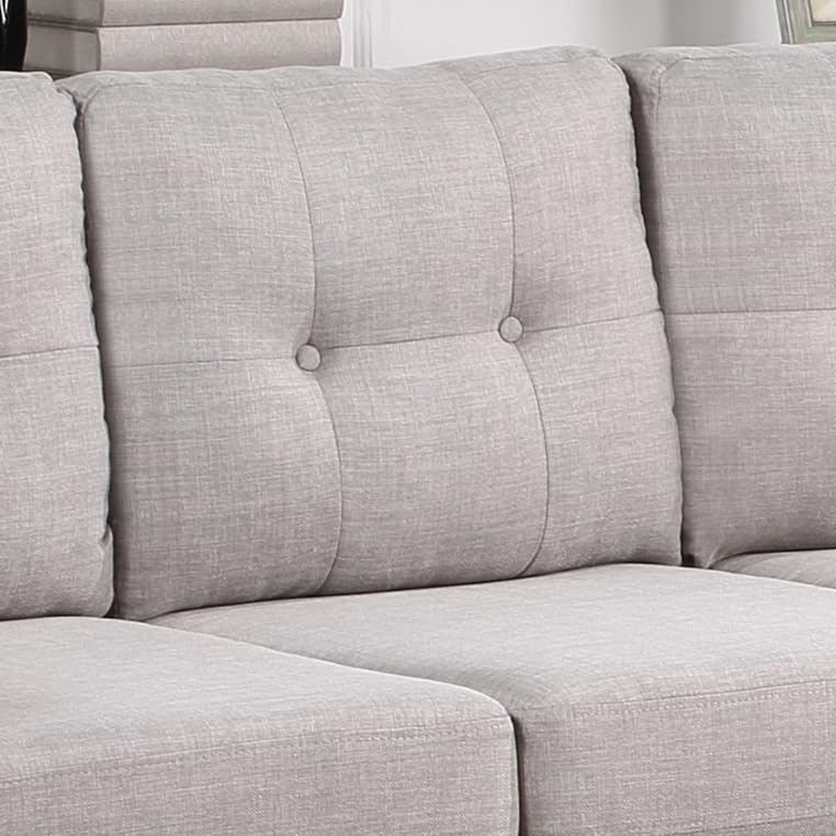 Linen Modern Sectional Sofa with Right Facing Chaise