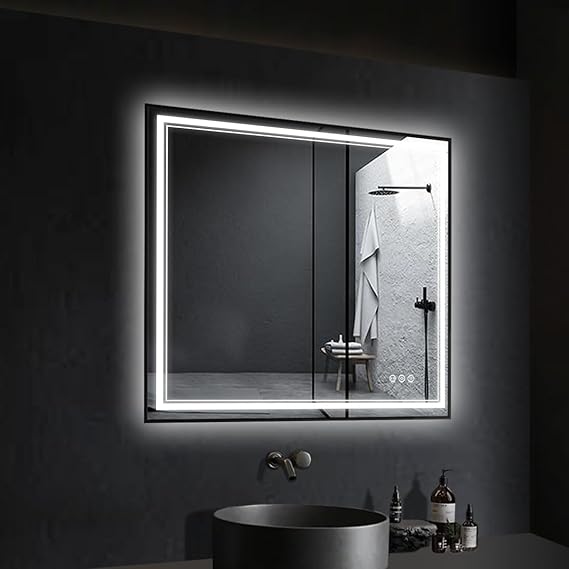 LED Bathroom Mirror with Lights, Frameless