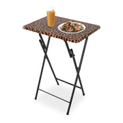 WildEdge Leopard Print Folding TV Tray Table