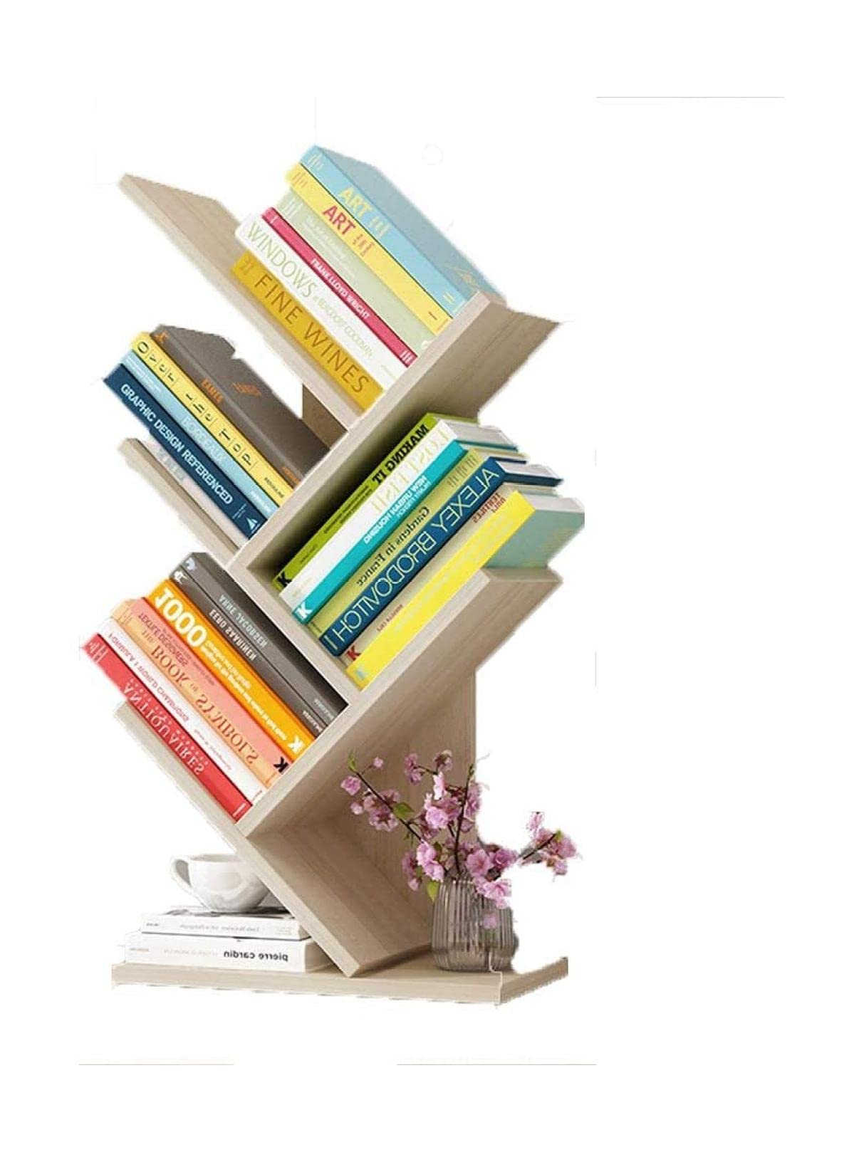 Librero Desktop Bookshelf Wood Small Bookcase Desk Bookshelves Easy Assembly Space Saving Open Storage Organiser Shelf for Home Office Bedroom Study EstanterÃa