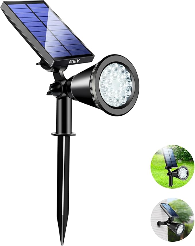 800 Lumens Solar Spot Lights Outdoor,18 LEDs Solar Flood Lights