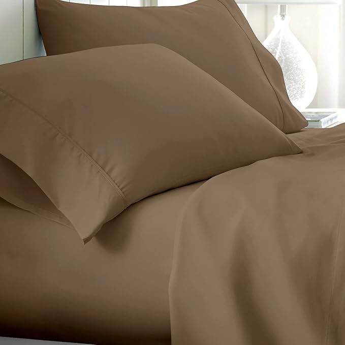 800 Thread Count Egyptian Cotton Sheets King Size, Long Staple Bed Sheets, 4 Pc Bed