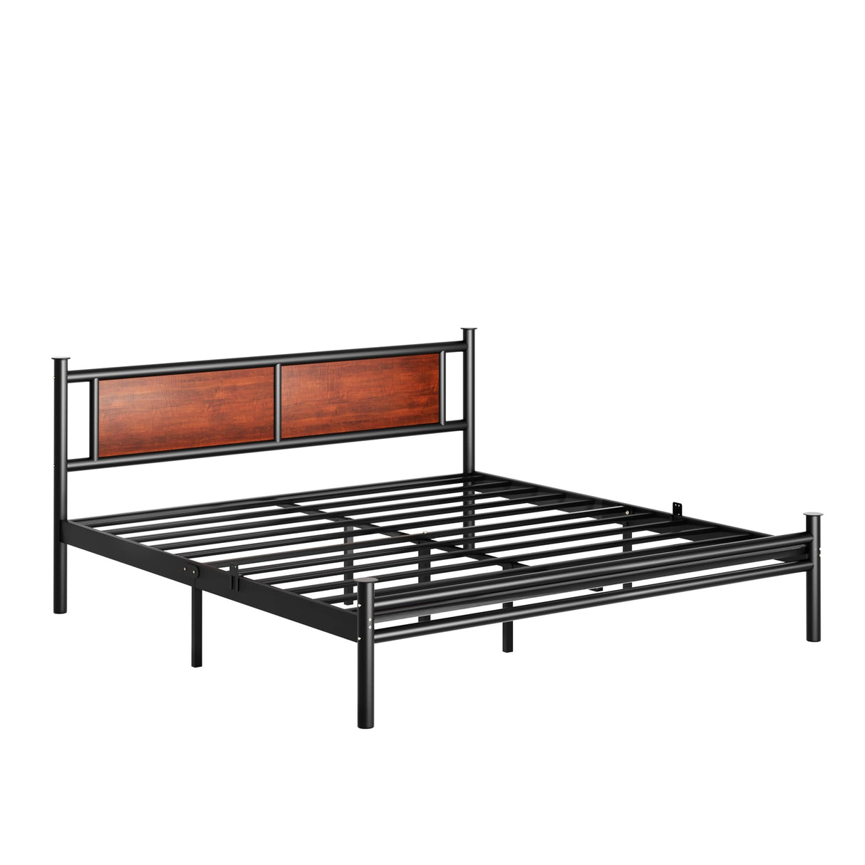 King Size Bed Frame with Wooden Headboard, Heavy Duty Platform Bed