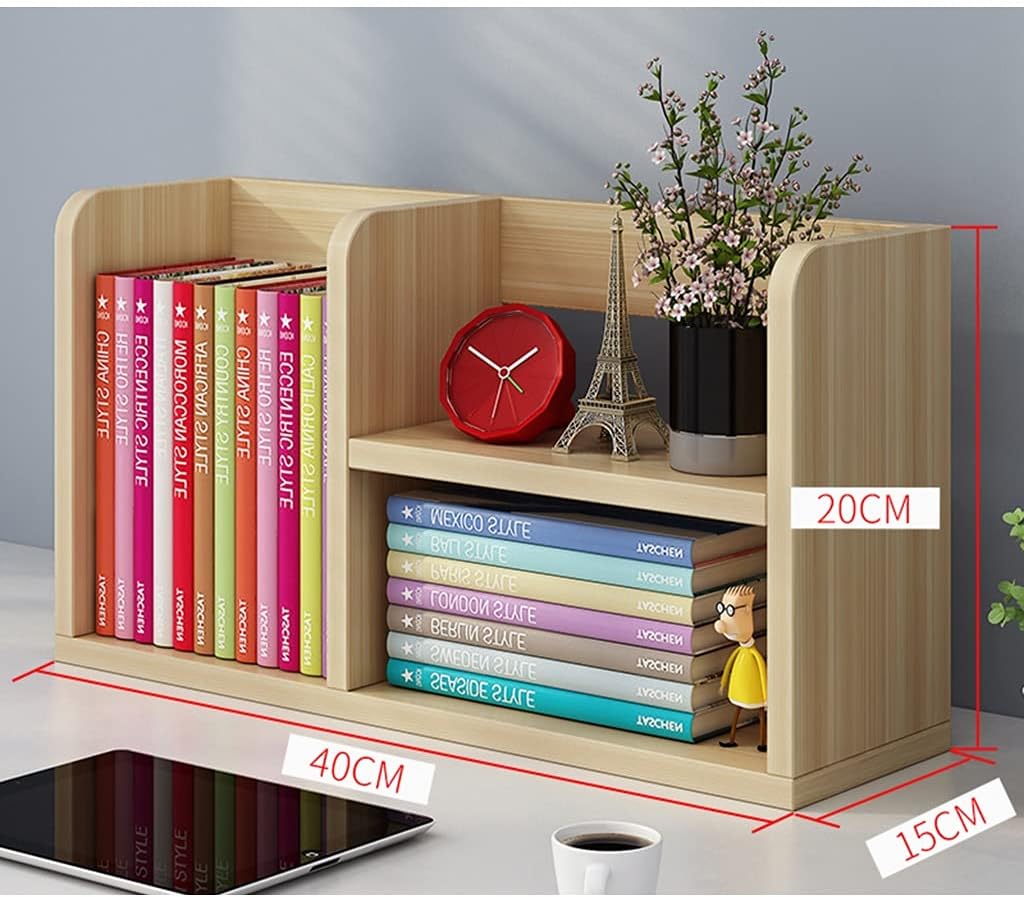 Bookshelf,Solid Wood Multi-Purpose Table Top, Large Space Independent Bookshelf, Small Rack for Student Storage